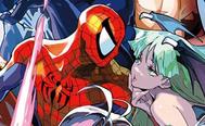 Spider-Man and Morrigan flirt in Marvel vs Capcom